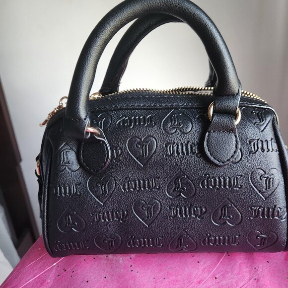 Juicy Couture NWT Semi Charmed Mini Black Bag and pouch 3 Pc Satchel set - Picture 9 of 9